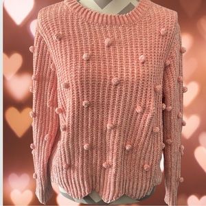 🌺NWT Adorable Pink Pom Pom Sweater brand new with tags